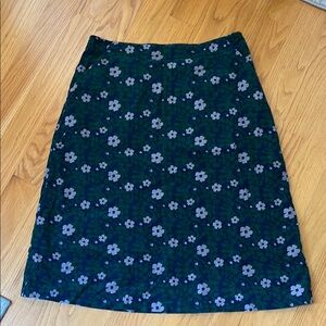 Sea salt cornwall navy blue floral fine whale corduroy skirt size 16